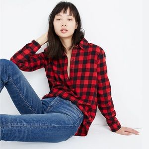 Madewell Flannel Popover Shirt in Buffalo Check